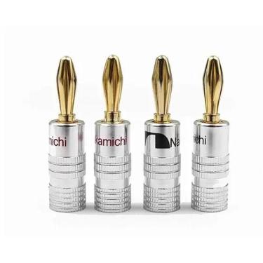 Imagem de 4 Unidades De Plug Banana Banhado à Ouro Nakamichi