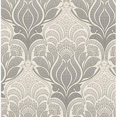 Imagem de NuWallpaper NU2396 Papel de parede cinza de carisma para destacar e colar