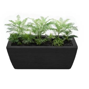 Imagem de Vaso Jardineira em Polietileno 40 Cm Resistente 11 Litros para Plantas Jardim e Decoração (PRETO)