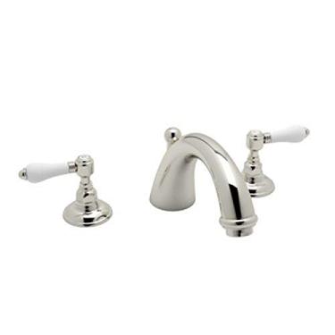 Imagem de Rohl A2154LPPN A2154Lp Torneira de banheira romana San Julio com puxadores de alavanca de porcelana, níquel polido