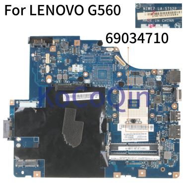 Imagem de Kocoqin placa-mãe do portátil para lenovo ideapad g560 z560 hm55 mainboard niwe2 LA-5752P