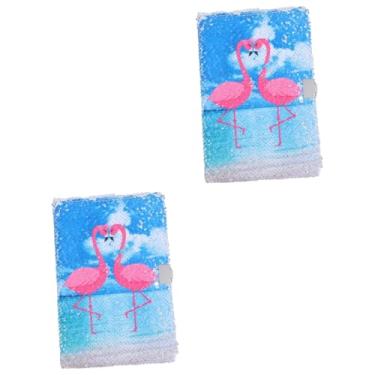 Imagem de SEWACC 2 Unidades Caderno Flamingo Alunos Escrevendo Caderno Na Moda Caderno Com Cadeado Bloco De Notas A5 Crianças Estacionárias Aluna Viagem Lantejoulas Garota Os Alunos Escrevem