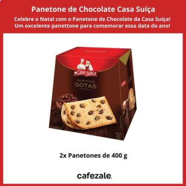 Imagem de 2 Panetones Casa Suíça, Chocotone 400G, Chocolate