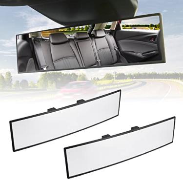 Imagem de JOYTUTUS Espelho retrovisor, universal 29 cm, pacote com 2 espelhos retrovisores panorâmicos convexos, espelho retrovisor amplo angular de encaixe interno para reduzir o ponto cego de maneira eficaz