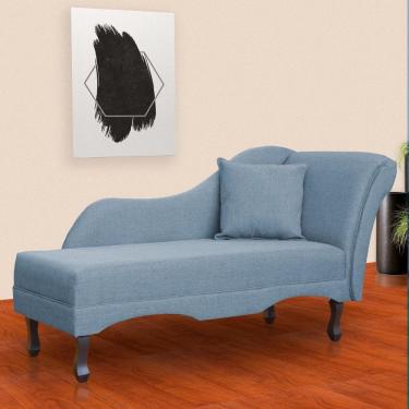 Imagem de Recamier Divã Sofá Olivia Psicologia Consultório Linho Azul - LM DECOR