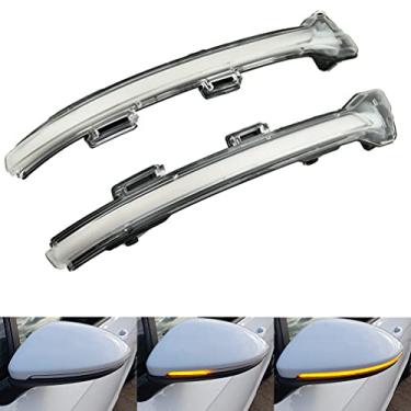 Imagem de Csslyzl Lente transparente sequencial luz de seta dinâmica LED espelho lateral marcador conjunto de lâmpada piscante compatível com Volkswagen Golf MK7 7.5 VII GTI R GTD TSI 2015+