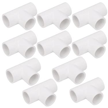Imagem de Pacote com 10 conectores de tubos de PVC de 3 vias de 1/2 polegada SCH40 acessórios de canto de PVC de grau de construção de móveis acessórios de cotovelo para prateleira de PVC DIY suporte de jardim