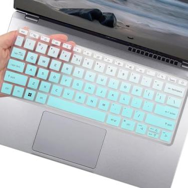 Imagem de UUONDO Capa de teclado para 2023Acer Aspire 3 A314-23P A314-36P, Aspire 3 Spin 14 A3SP14-31PT, película de teclado mais fina para Aspire 5 Spin 14 A5SP14-51MTN-Ombre Mint
