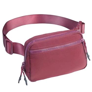Imagem de Pochete feminina a tiracolo, bolsa para celular, bolsa de couro, casual, para uso diário, bolsa esportiva para meninas, F4 - vermelho