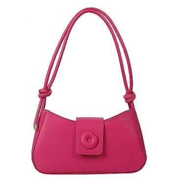 Imagem de Bolsa de ombro feminina para noite bolsa chique Hobo bolsa mini bolsa de mão bolsa carteiro de couro PU, rosa