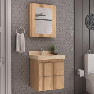 Imagem de Gabinete para Banheiro Suspenso Ripy 60cm sem Lavatório Wood