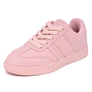 Imagem de Nautica Tênis de moda casual para meninos e meninas – confortável futebol clássico tênis de caminhada para crianças – respirável, leve e flexível (cadarço/elástico) (cano baixo/cano alto), Azul Blush,