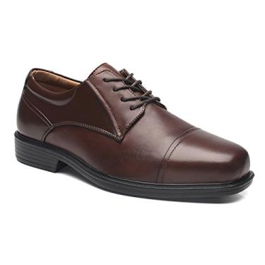 Imagem de La Milano Sapato Oxford masculino clássico, moderno, largo, bico liso, Largo-1-Marrom, 10 X-Wide