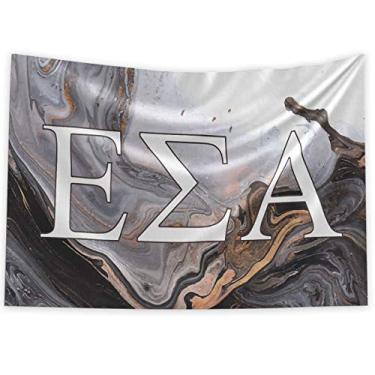 Imagem de Pro-Graphx Bandeira de fraternidade e fraternidade grega Epsilon Sigma Alpha oficialmente licenciada, tapeçaria, banner de exibição, placa, estampa de letras grande decoração - 91 cm x 1,5 m - gotejamento de ouro