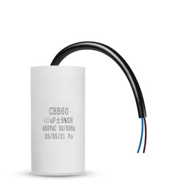 Imagem de Iruihoo CBB60 Run 40uF Capacitor 450V AC 2 Wires for Start-up of AC Motors with Frequency of 50Hz/60Hz Washing Machines, Air Conditioners, Refrigerators, Water Pumps
