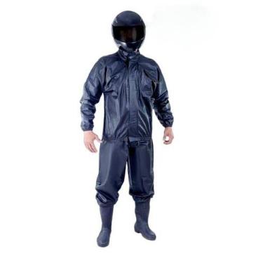 Imagem de Capa de chuva Motoqueiro Motoboy Impermeável em PVC Conjunto Jaqueta e