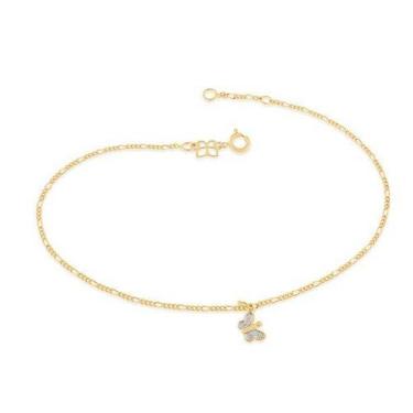 Imagem de Tornozeleira banhado ouro 3x 24k 18k e 22k feminina pulseira de pé com