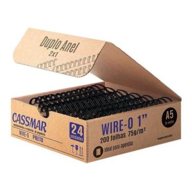 Imagem de Wire-o para encadernação A5 1 2x1 para 200fls preto 24un - Cassmar