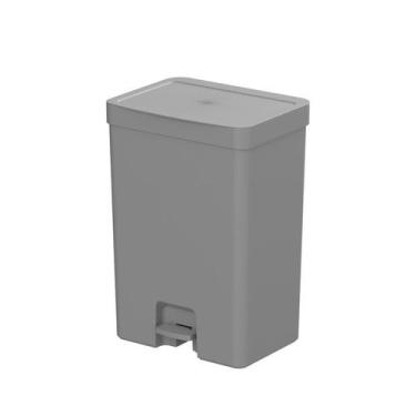 Imagem de Lixeira Pedal 30 Litros Trium Com Aro Para Saco, Cozinha - OU, Chumbo