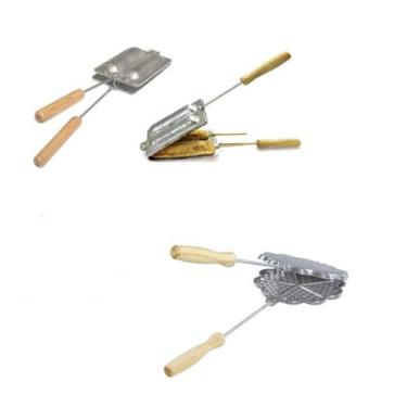 Imagem de Kit Forma para Waffles e Crepeira de Aluminio Tostex Forno - MK