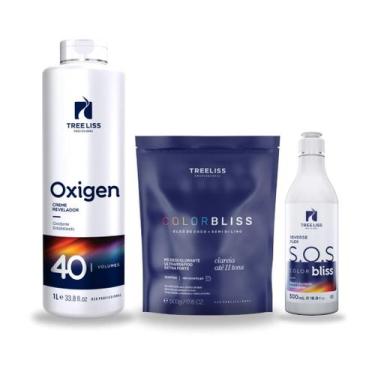 Imagem de Kit Pó descolorante 11 tons 500g+oxigenada 40vol+Sos 500ml - Treeliss 