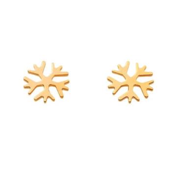 Imagem de Brinco Infantil Rommanel Banhado A Ouro Flocos De Neve 525355