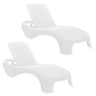 Imagem de Kit 2 Espreguiçadeiras Dubai Branca Premium  - Garden Life, DUBAI