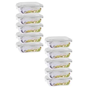 Imagem de Kit 10 Potes 640ml Hermético Anel Vedação - ECOS, Pote de vidro