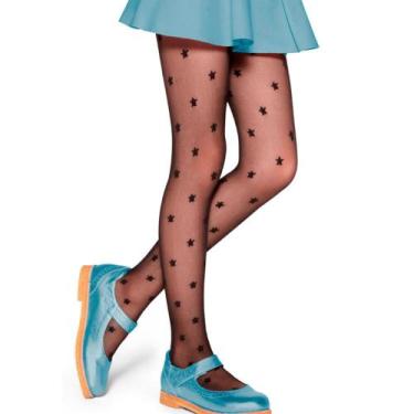 Imagem de Meia Calça Lobinha Estrelinhas Infantil 2515-003, Preto, M