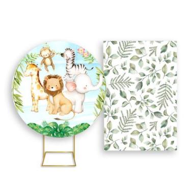 Imagem de Painel De Festa Redondo 1,50x1,50 + Painel Vertical 1,50x2,20 - Safari