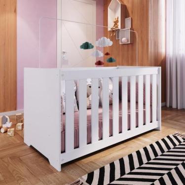 Imagem de Berço com Colchão Linha Aconchego 133cm LA011 Completa Móveis, Branco