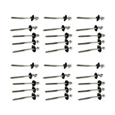 Imagem de Kit 30  Parafuso Telha Fibrocimento 5/16 110mm Zincado Completo, Paraf