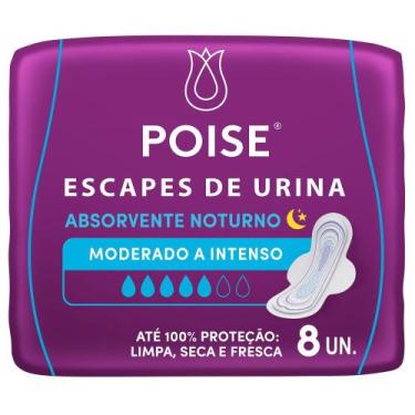 Imagem de Absorvente Noturno Poise Escapes de Urina Moderado A Intenso com 8 Uni
