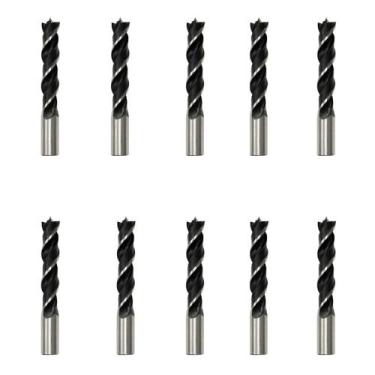 Imagem de 10 Broca Em Aço Carbono 3 Pontas Para Madeira 4mm - STARFER