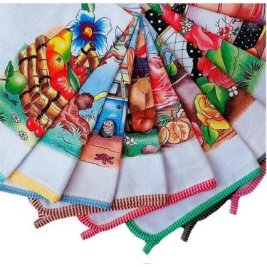 Imagem de Pano de prato estampado vies grande 10 unidades - TEXTIL SOBRINHO