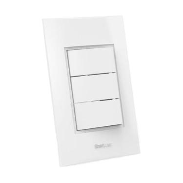 Imagem de Interruptor Simples 10A 4x2 3 Teclas Branco Beleze Enerbras