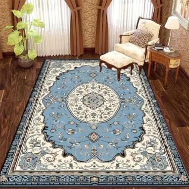 Imagem de Estilo retrô de luxo sala de estar tapete quarto tapetes macios antiderrapantes fofos grande área vestiário tapetes, SY1735, TD, 300x400CM