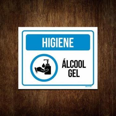 Imagem de Placa - Higiene Álcool Gel, Prevenção (36x46) - Sinalizo.Com