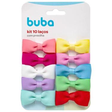 Imagem de Kit Com 10 Laços Infantil Coloridos Com Presilha 15303 -Buba