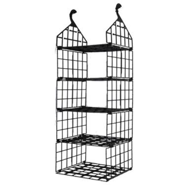 Imagem de Organizador Suspendo Para Armário E Guarda Roupa Preto Desmontável 5 N