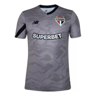 Imagem de Camisa São Paulo Oficial Goleiro New Balance 2024 Original, Cinza, G