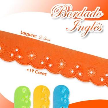 Imagem de Bordado Inglês - Rolo Com 13,7 Metros - Laranja - Nº: 523- Ctl61 - Nyb