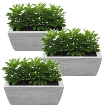 Imagem de Kit  3 Jardineira Luxo Floreira de chão Horta em casa modelo jateado 4