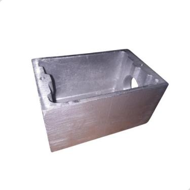 Imagem de Caixa De Passagem 2x4 Alumínio Fundido Para Piso Rosca 3/4 - Genérica
