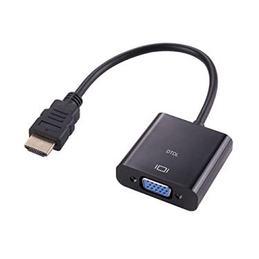 Imagem de DTOL Adaptador HDMI para VGA, banhado a ouro HDMI para VGA (macho para fêmea) para computador, desktop, laptop, PC, monitor, projetor, HDTV, Chromebook, Raspberry Pi, Roku, Xbox e mais – Preto