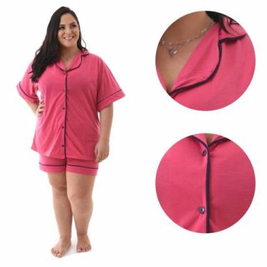 Imagem de Pijama Feminino Americano Plus Size  - Prikéta Pijamas, Rosa, G1