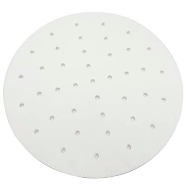 Imagem de Forros de papel manteiga Air Fryer, 100 peças de papel manteiga para fritadeira a ar, forros de papel de fritadeira a ar branco, forros antiaderentes para forno, micro-ondas, cesta de bambu (25,4 cm)