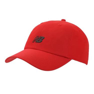 Imagem de New Balance Boné adulto unissex com 6 painéis, leve, para treino, academia, corrida, Vermelho, Tamanho Único
