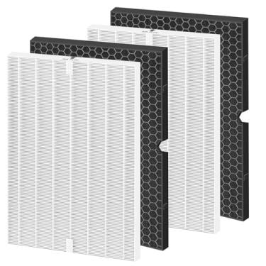 Imagem de Colorfullife 2 conjuntos de filtros de substituição H 116130 para purificador de ar Winix 5500-2 AM80 Plasmawave, 2 filtros HEPA verdadeiros e 2 pacotes combo de filtros de carvão ativado, peça de