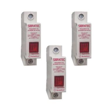 Imagem de Kit Protetor Surto DPS Anti Raio 275V 40KA - SIBRATEC, 3 pçs